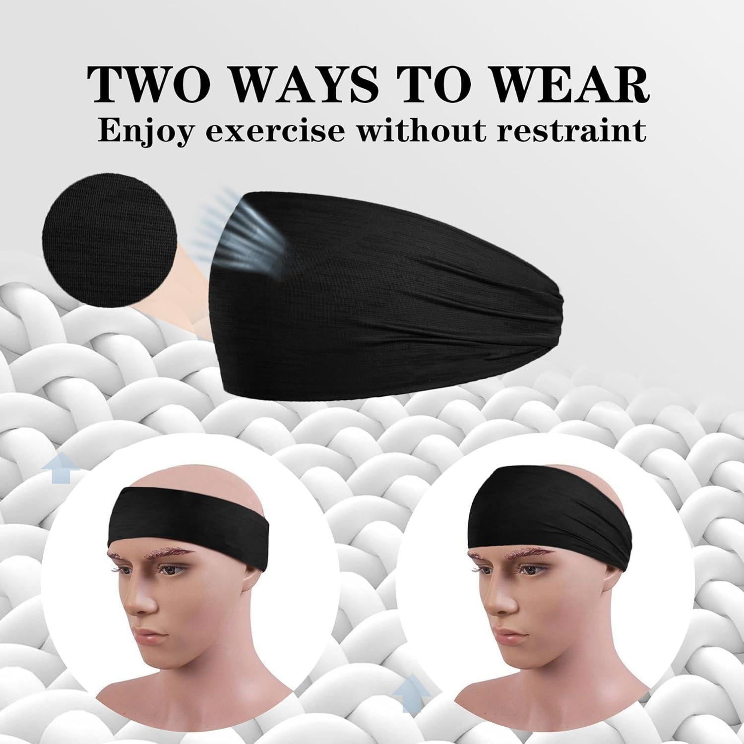 Paquete de 6 cintas deportivas IMAGERIO unisex - Negro y Blanco