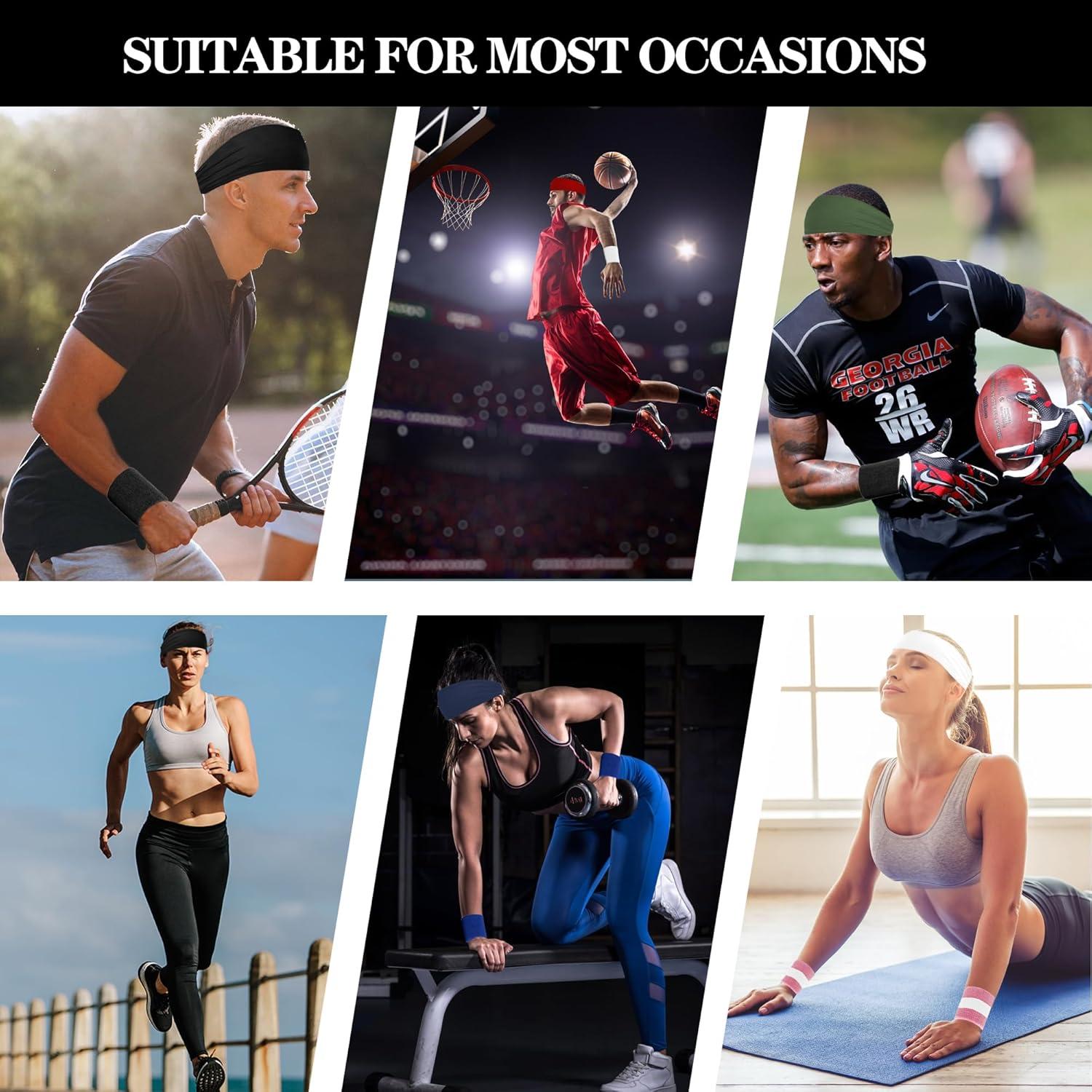 Paquete de 6 cintas deportivas IMAGERIO unisex - Negro y Blanco