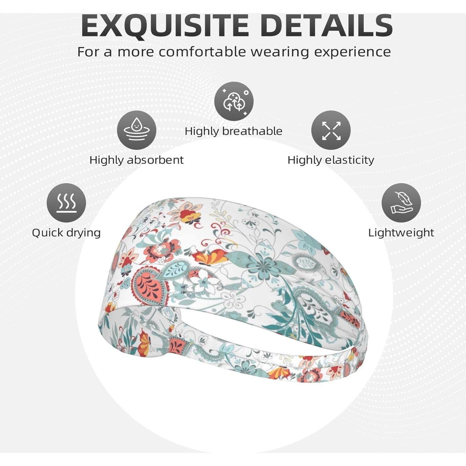 Diadema Elástica Boho Floral Genérico para Yoga y Fitness