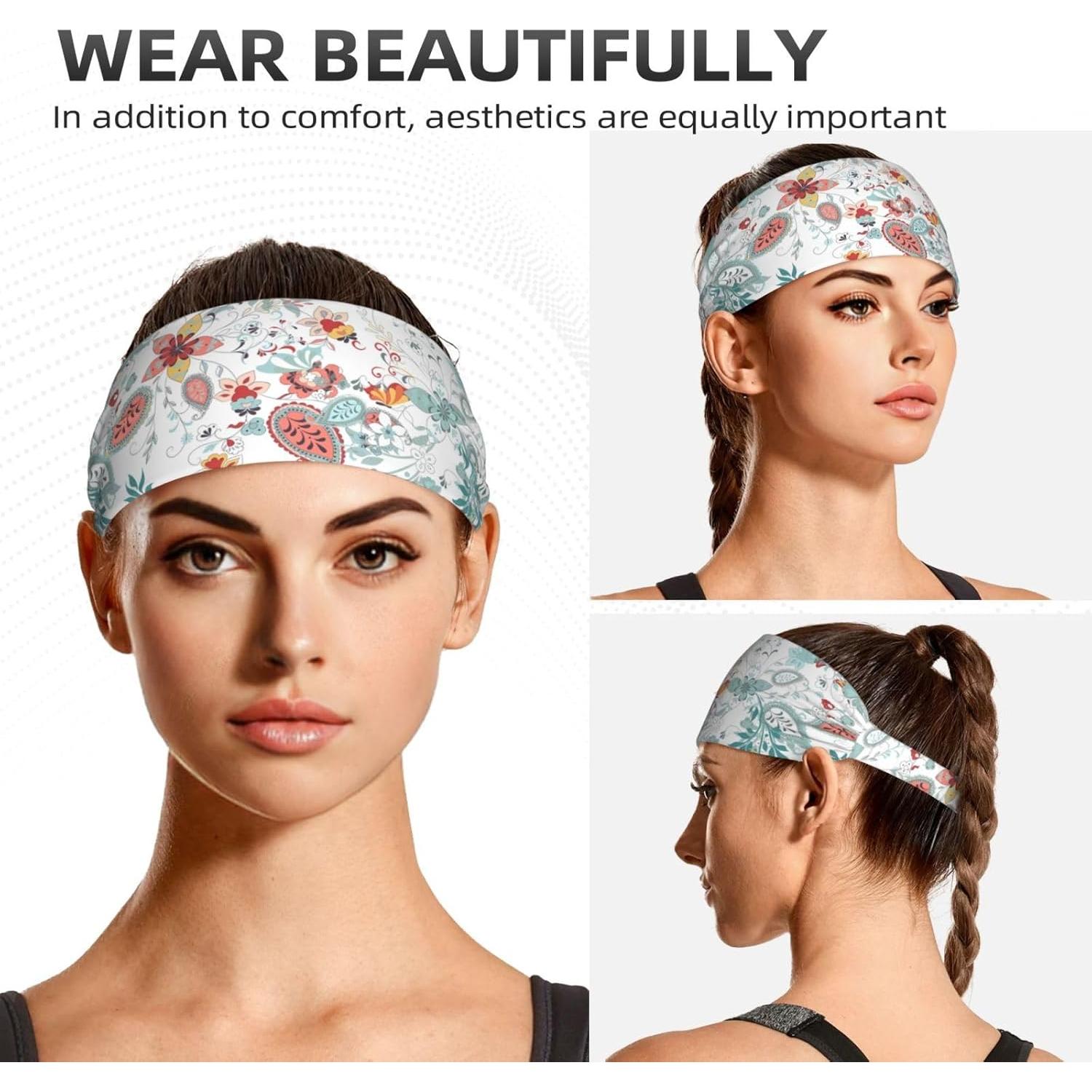 Diadema Elástica Boho Floral Genérico para Yoga y Fitness