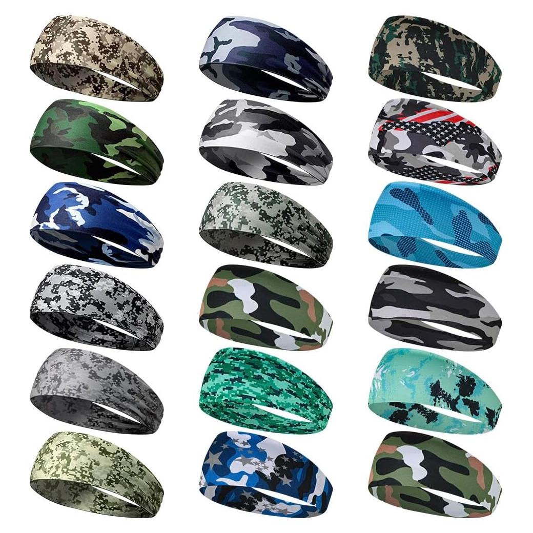 18 Bandas Deportivas KABAKE Camuflaje Absorbentes para Sudor