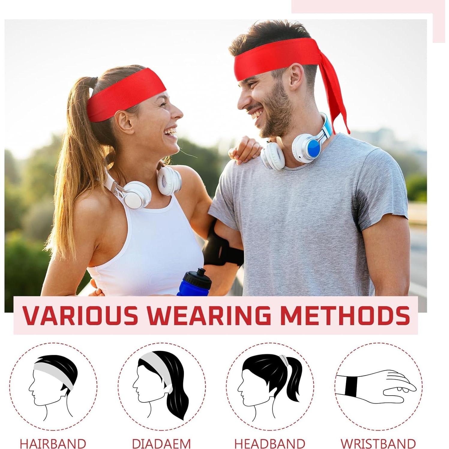 Paquete de 30 Diademas de Atar Hiboom - Rojo Ajustable