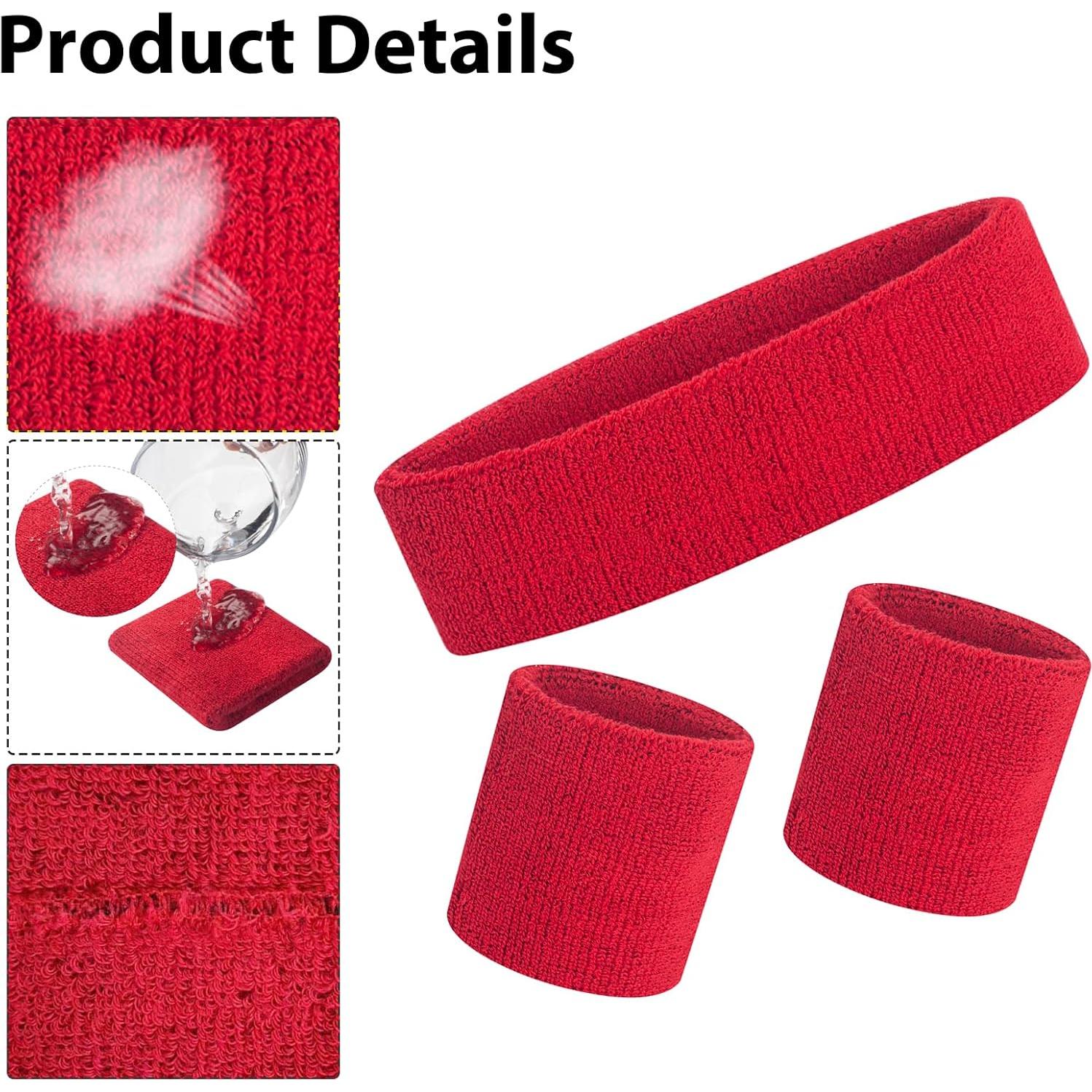 Conjunto 5 Piezas Banda Cabeza Muñequera y Calcetines Rayas