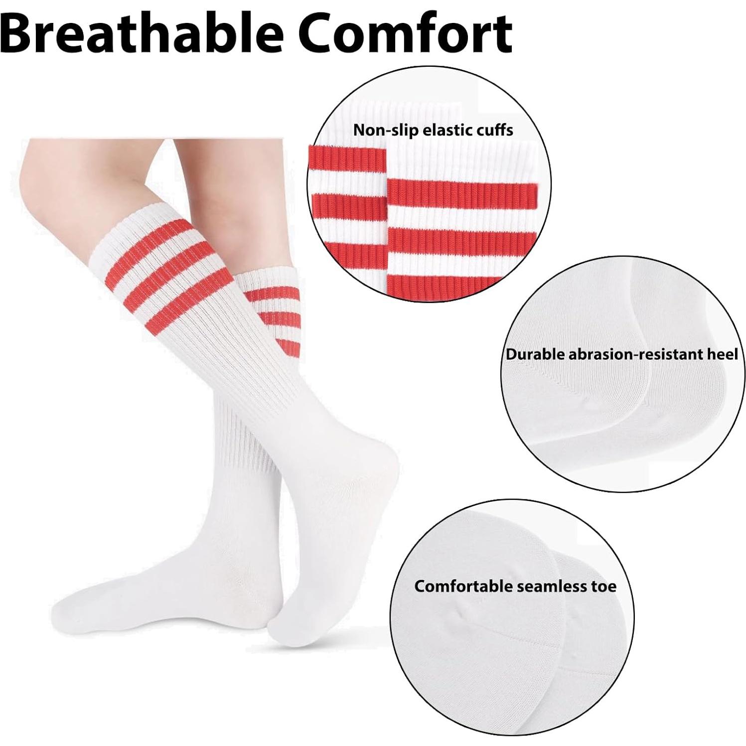 Conjunto 5 Piezas Banda Cabeza Muñequera y Calcetines Rayas