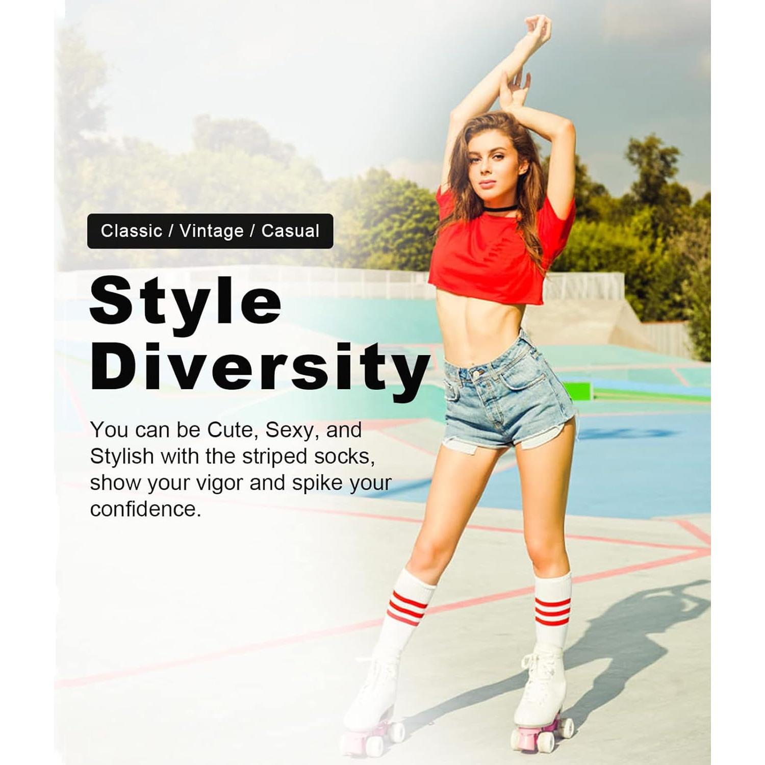 Conjunto 5 Piezas Banda Cabeza Muñequera y Calcetines Rayas