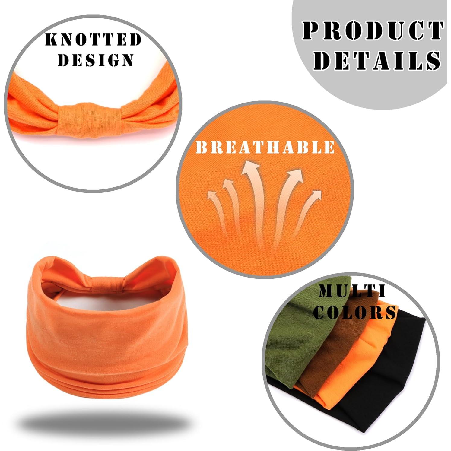 Diademas Elásticas FULZTEY para Mujeres - 4 Piezas Colores Sólidos