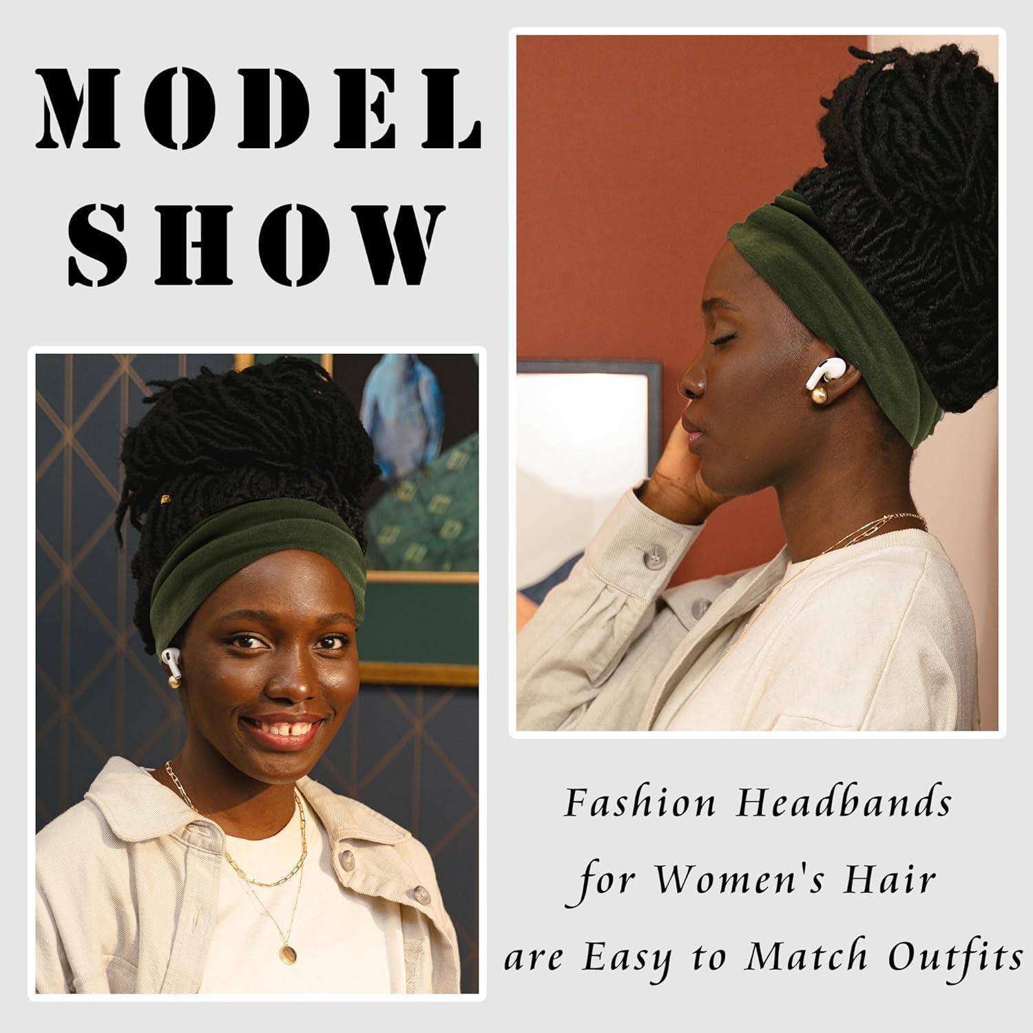 Diademas Elásticas FULZTEY para Mujeres - 4 Piezas Colores Sólidos