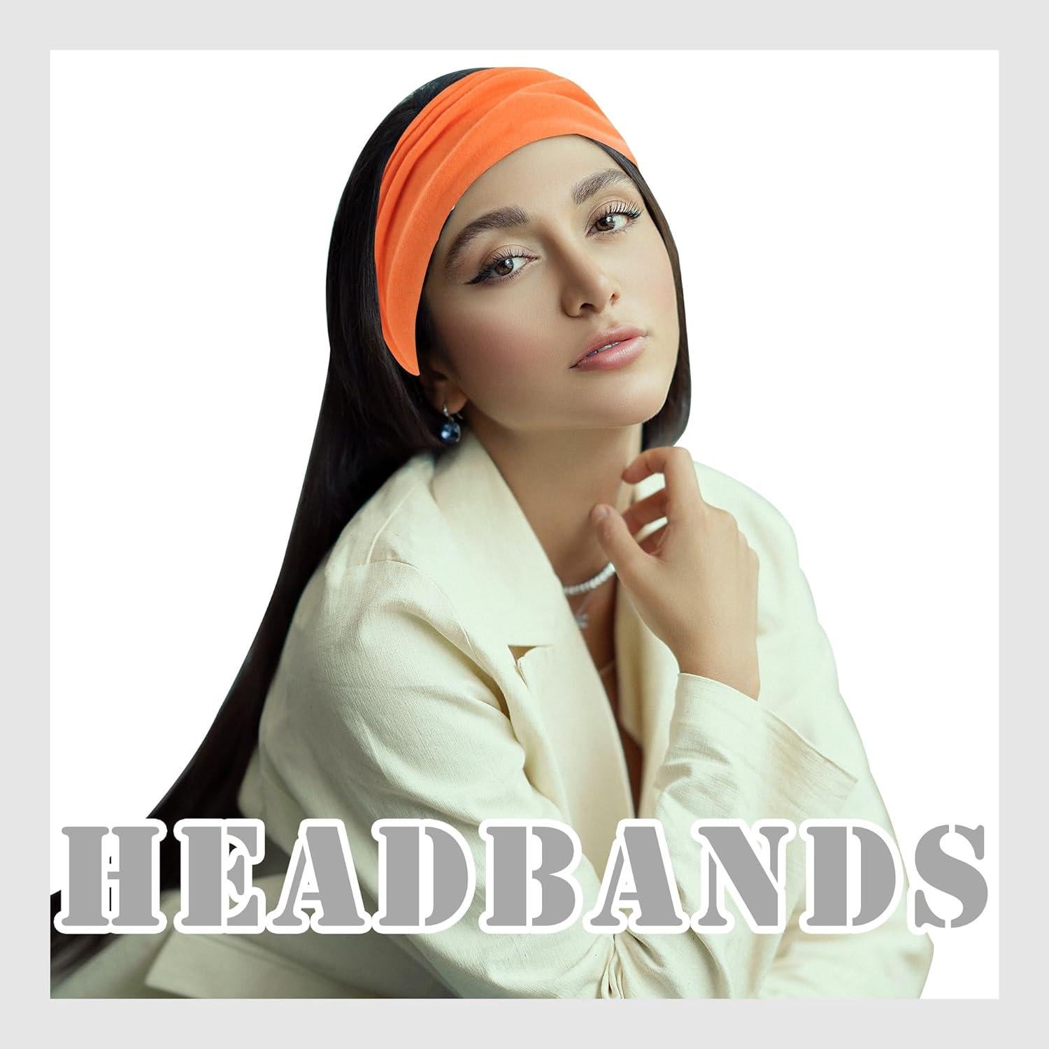 Diademas Elásticas FULZTEY para Mujeres - 4 Piezas Colores Sólidos