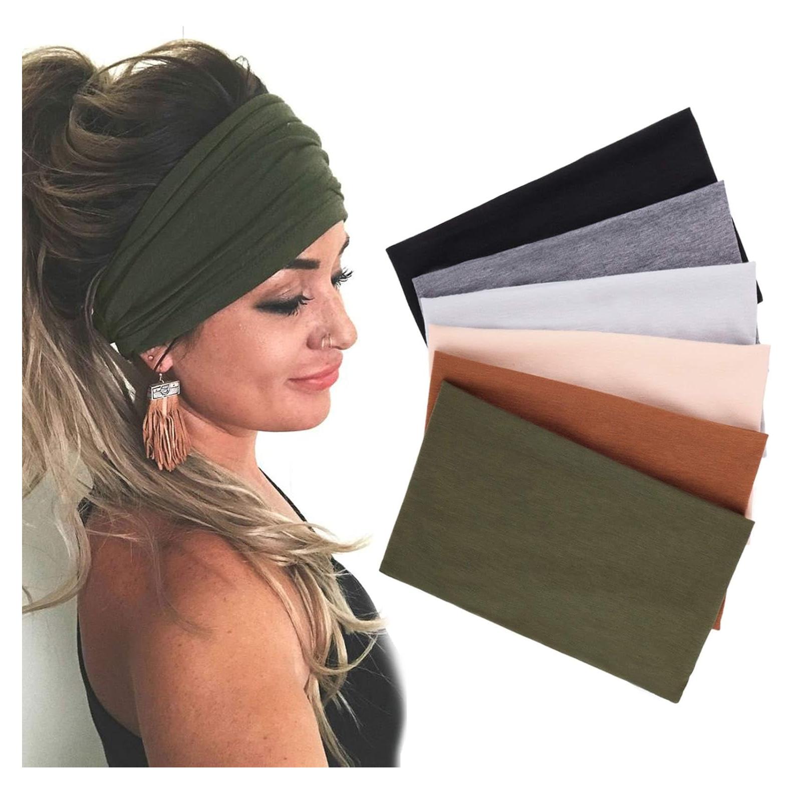 6 Diademas Anchas Elásticas TuTive para Mujeres - Antideslizantes