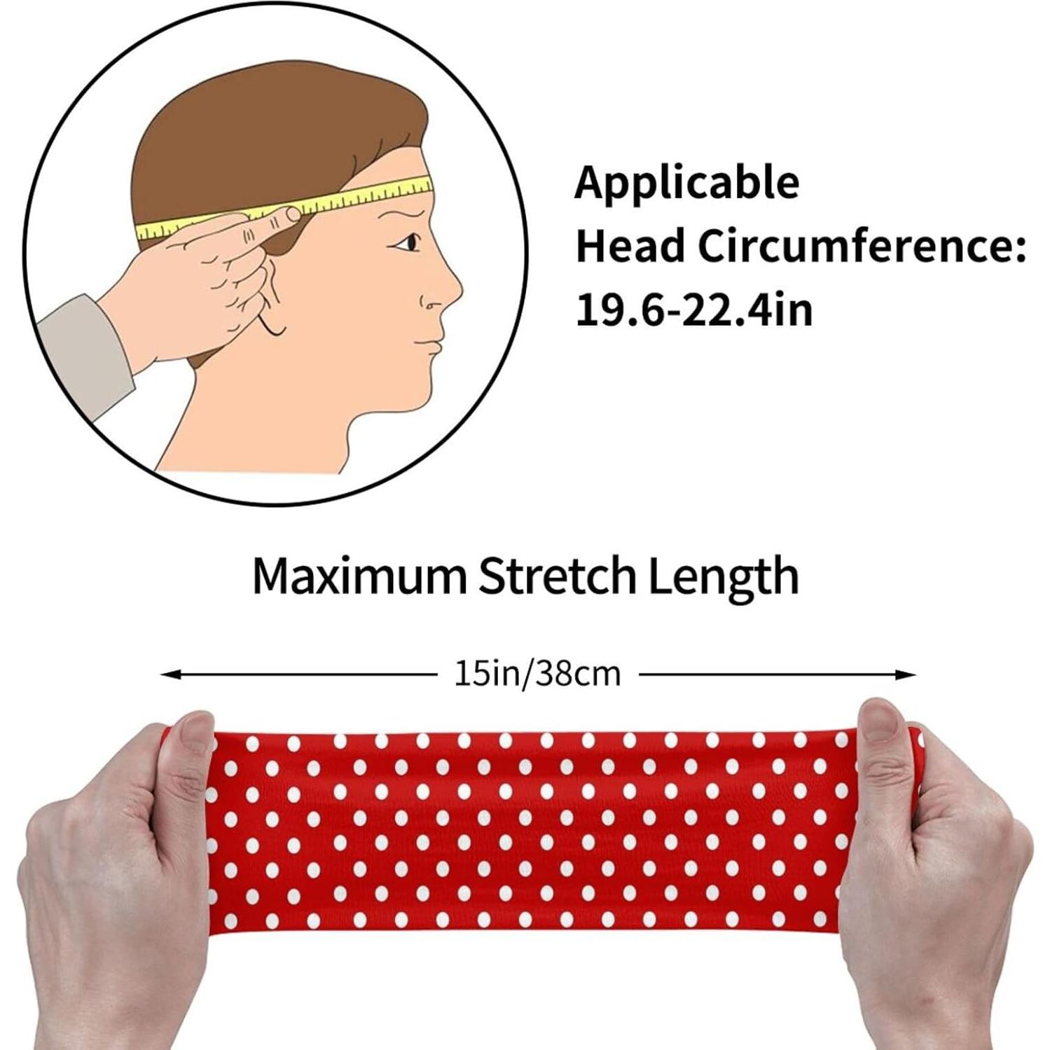 Banda para la cabeza deportiva SZBKRHN lunares rojos absorbente