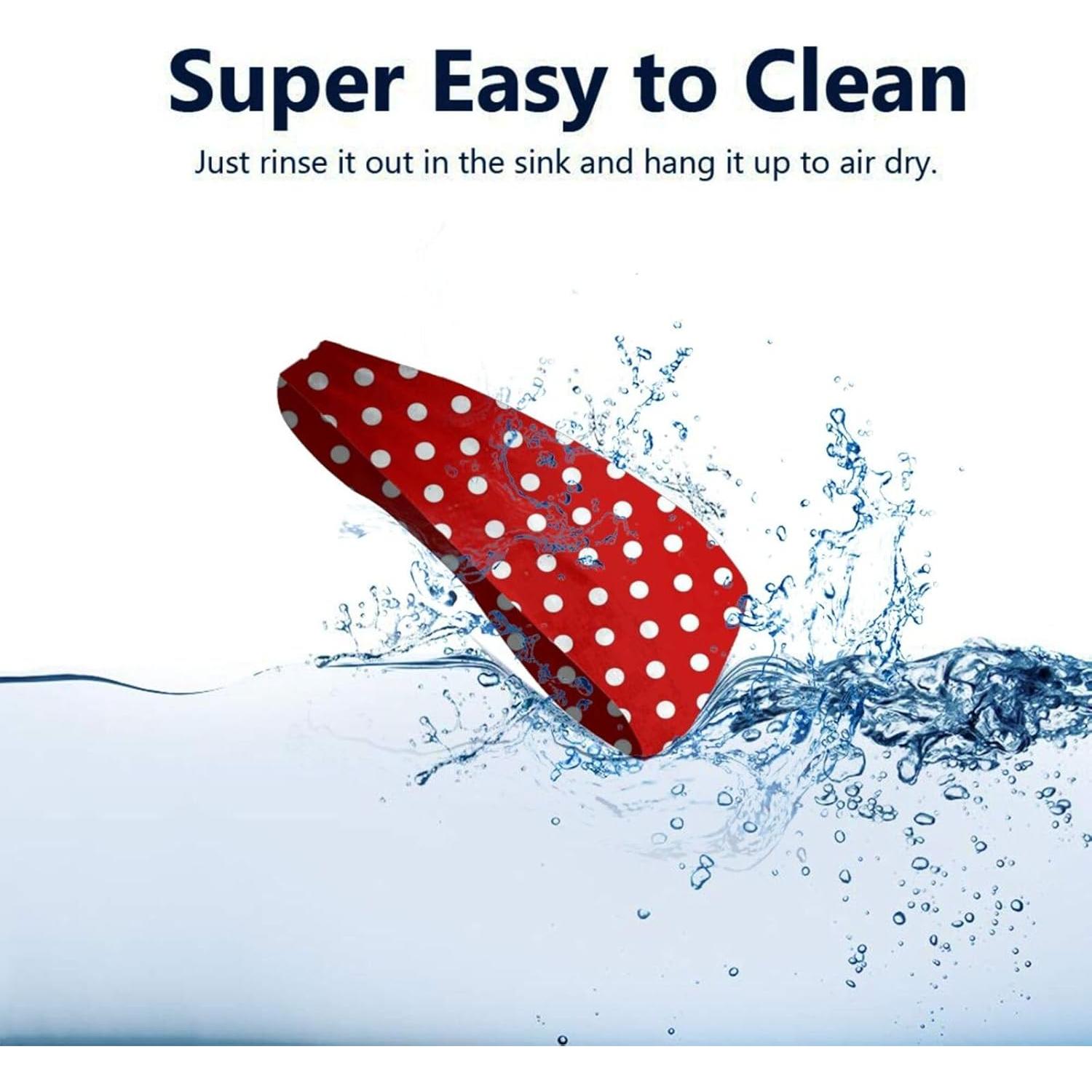 Banda para la cabeza deportiva SZBKRHN lunares rojos absorbente