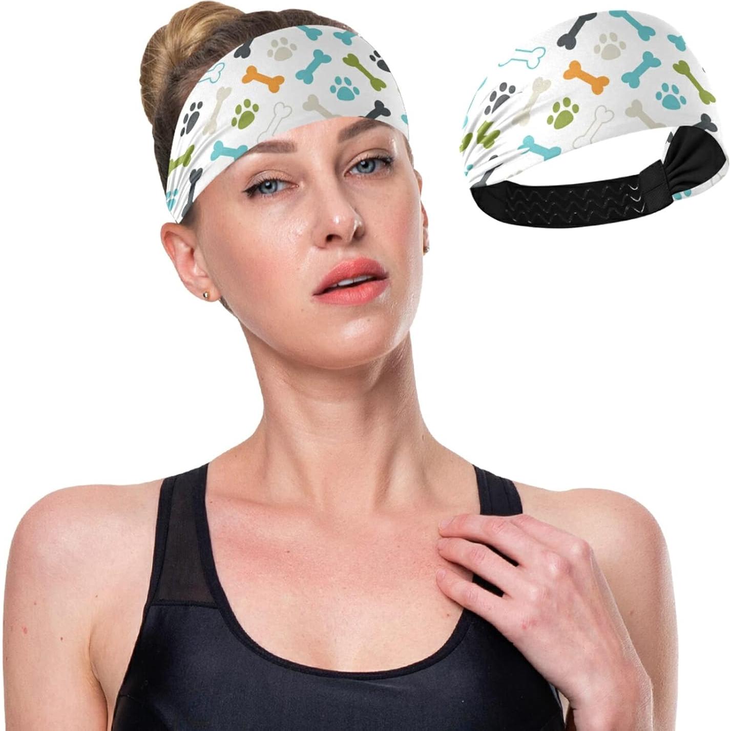 Diadema de Yoga OTVEE Azul Verde para Mujeres - Antideslizante