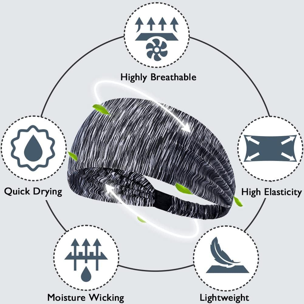 Bandas para la Cabeza Beister Unisex - Paquete de 5, Antideslizantes