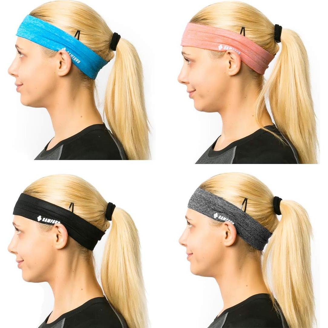 Cintas para la cabeza deportivas SAMFAVO 4PCS para correr y yoga