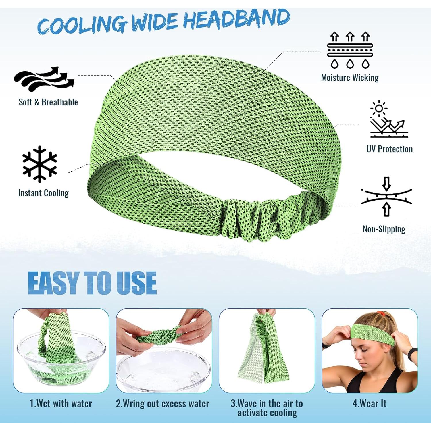 Diademas de Sudor Coume 4 Pcs Refrigerantes para Entrenamiento