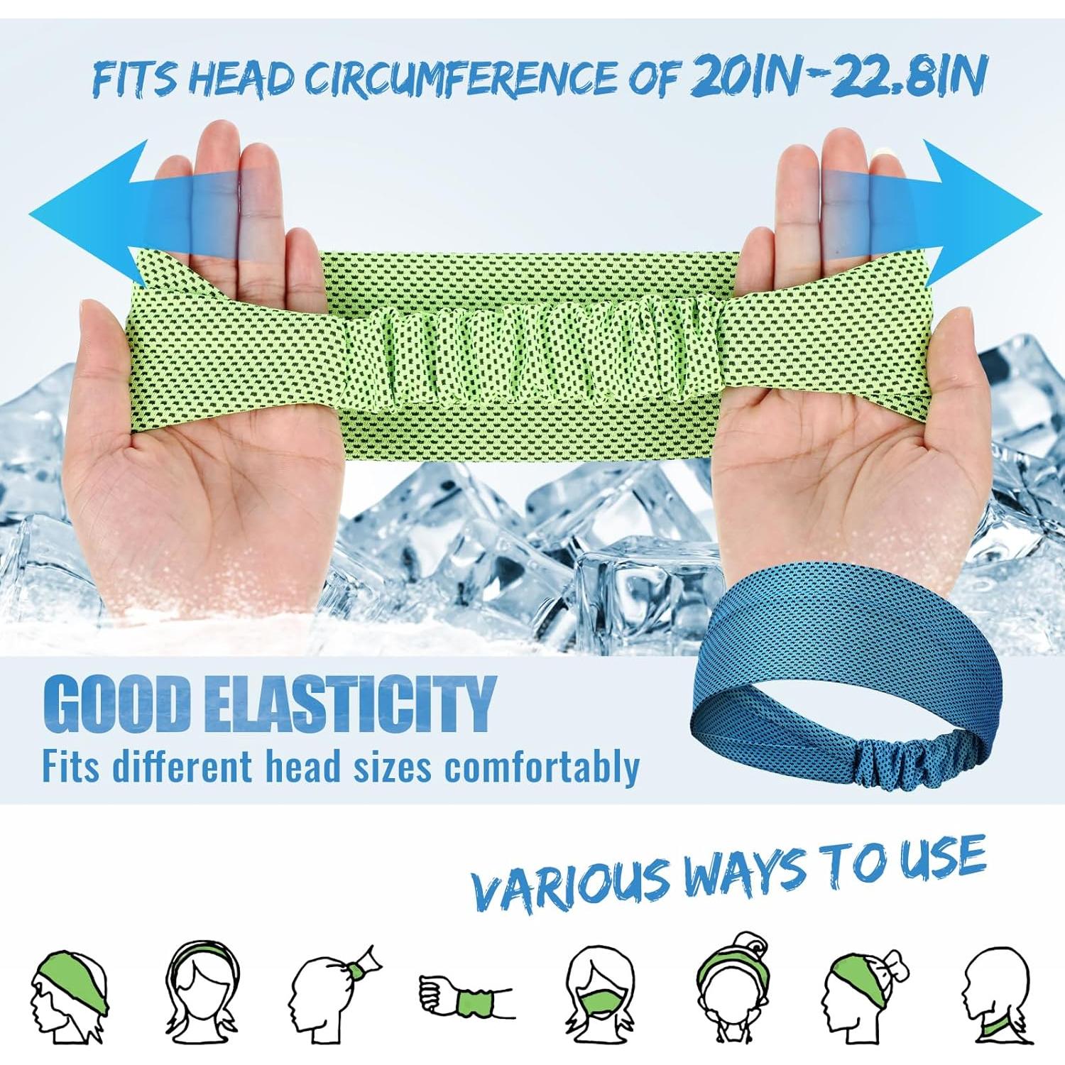 Diademas de Sudor Coume 4 Pcs Refrigerantes para Entrenamiento