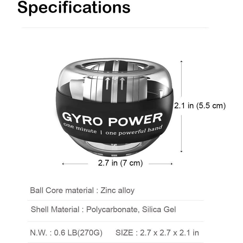 Bola Giroscópica GOZATO para Muñeca y Antebrazo con LED