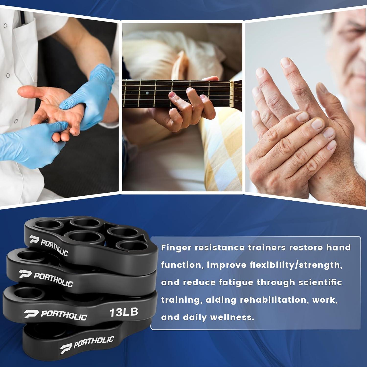 Ejercitador de Mano PORTHOLIC - Fortalecedor de Agarre 4 Niveles