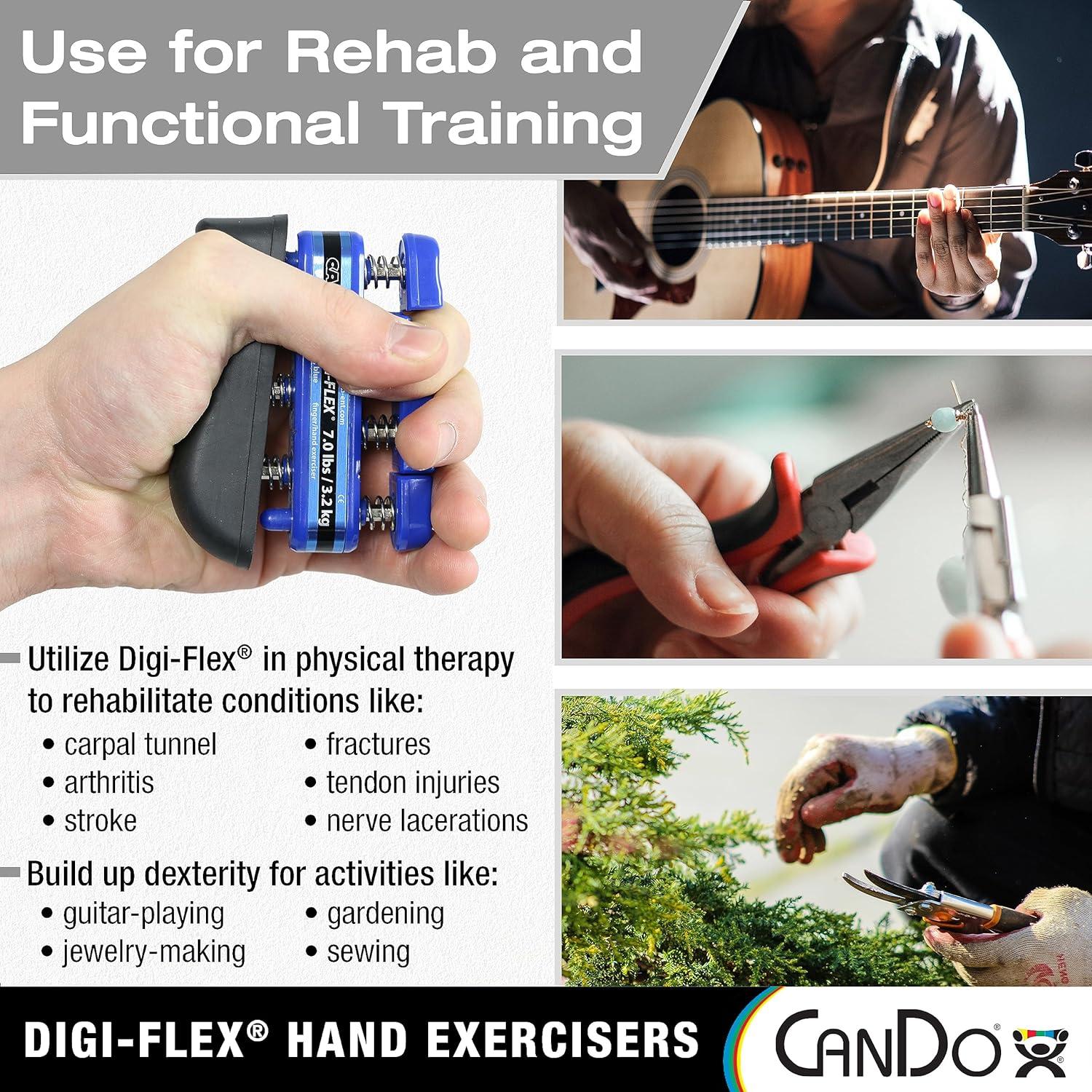 CanDo Digi-Flex Ejercitador de Mano y Dedo 1.36 kg Rojo