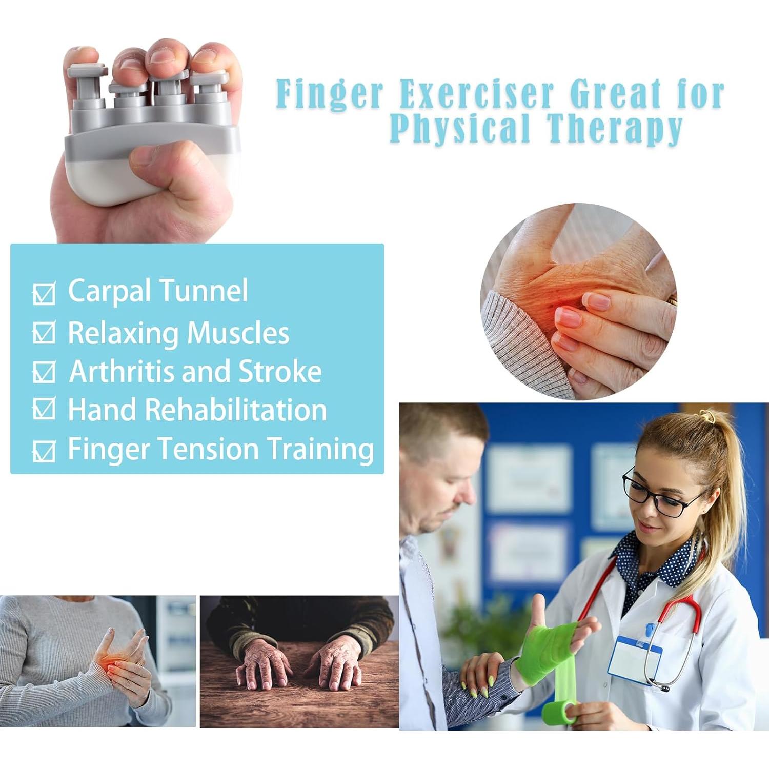 Ejercitador de Dedos JFGLORIX Ajustable para Fuerza de Agarre