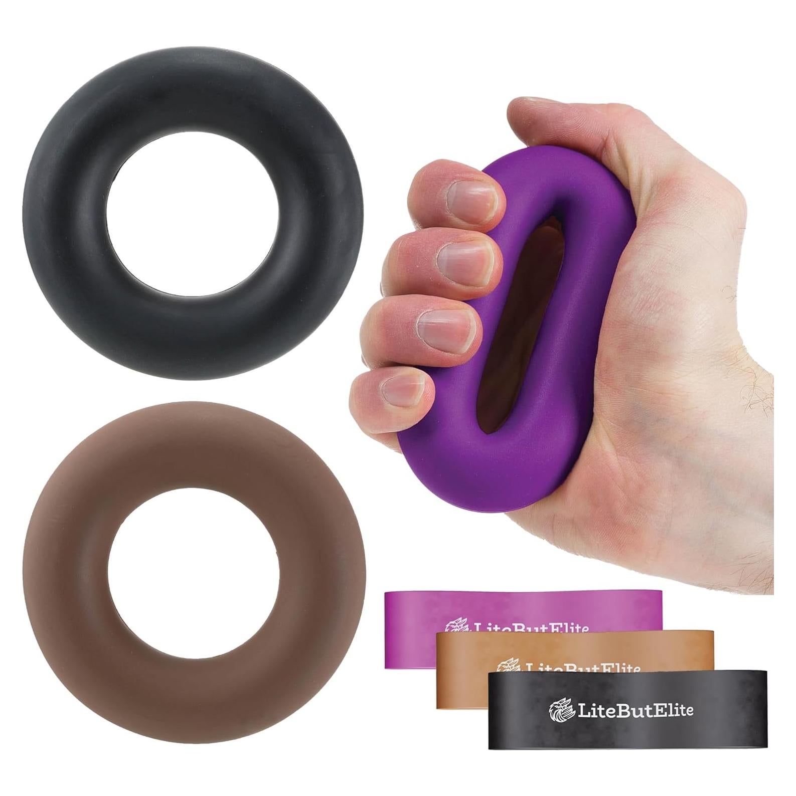 Kit de Entrenador de Fuerza de Agarre LiteButElite 3 en 1