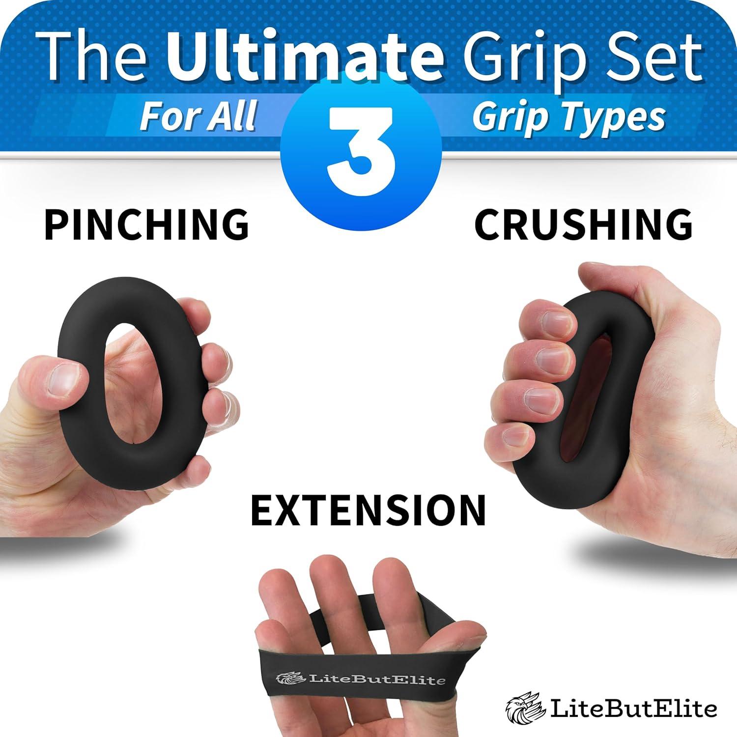Kit de Entrenador de Fuerza de Agarre LiteButElite 3 en 1