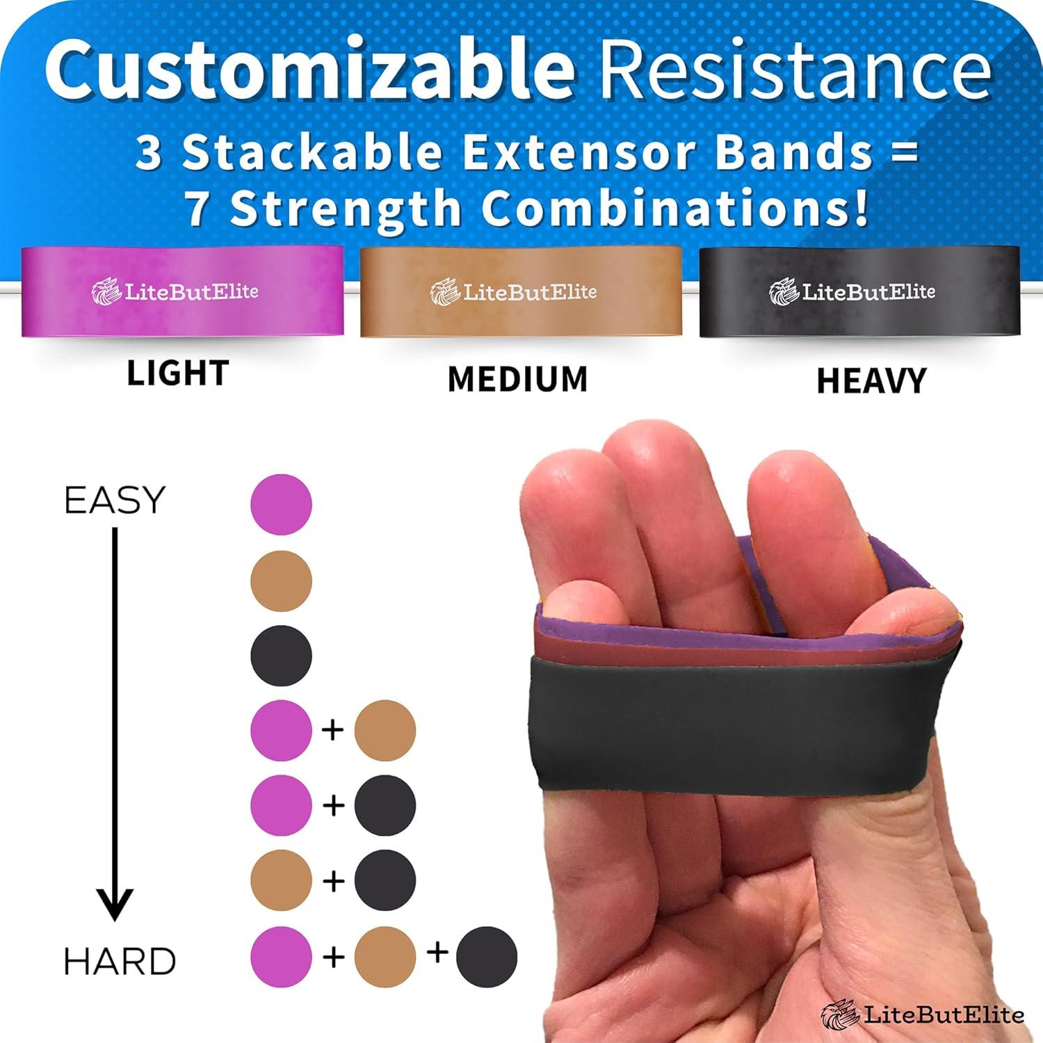 Kit de Entrenador de Fuerza de Agarre LiteButElite 3 en 1