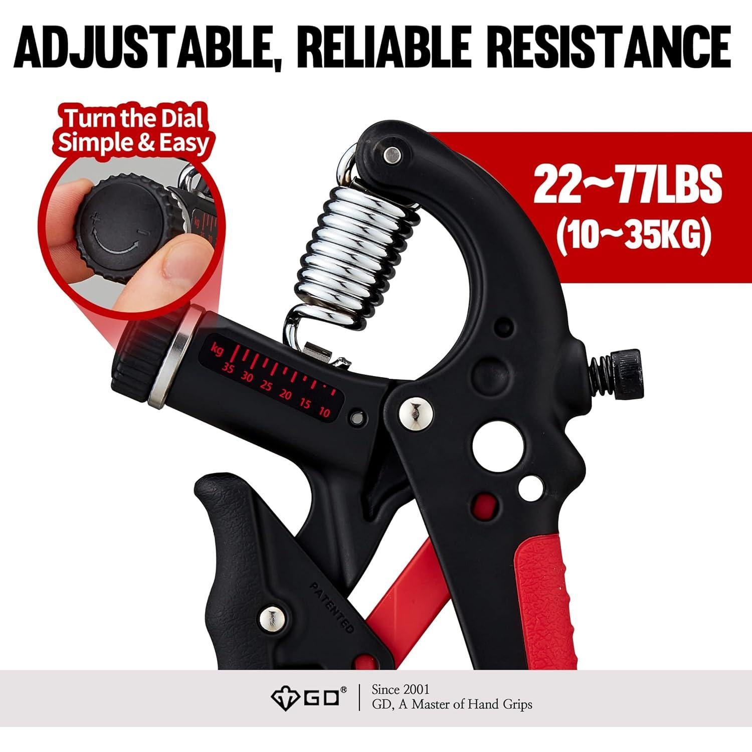 Agarrador de Fuerza de Agarre GD Grip2 Ajustable 10-35 kg