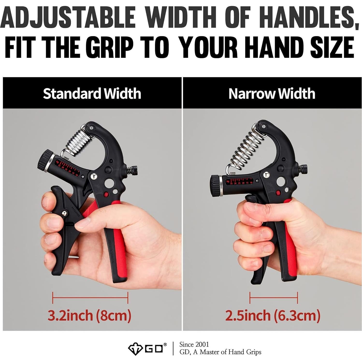 Agarrador de Fuerza de Agarre GD Grip2 Ajustable 10-35 kg