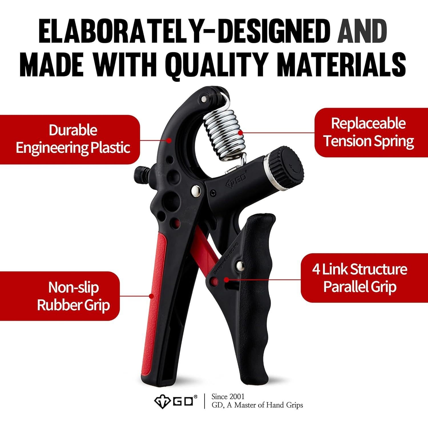 Agarrador de Fuerza de Agarre GD Grip2 Ajustable 10-35 kg