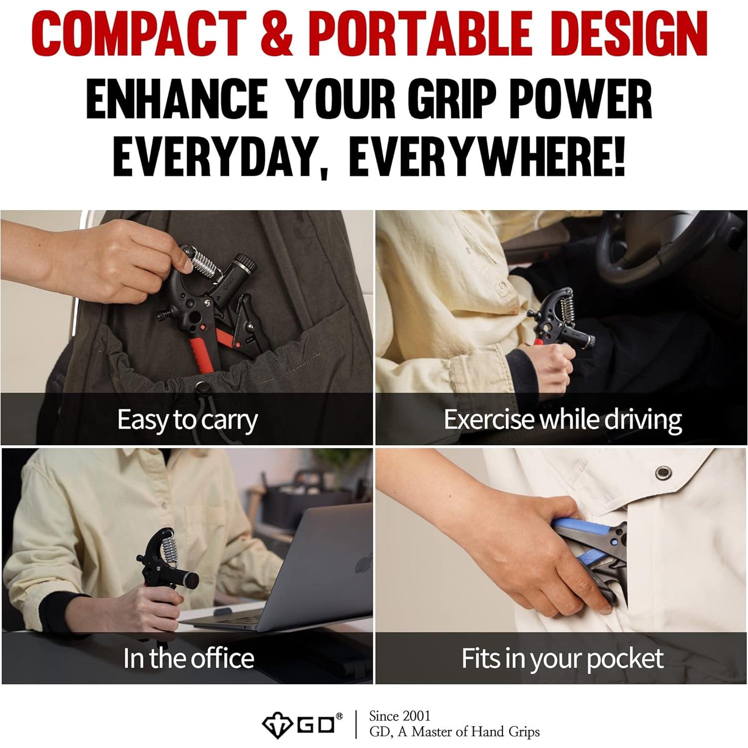 Agarrador de Fuerza de Agarre GD Grip2 Ajustable 10-35 kg