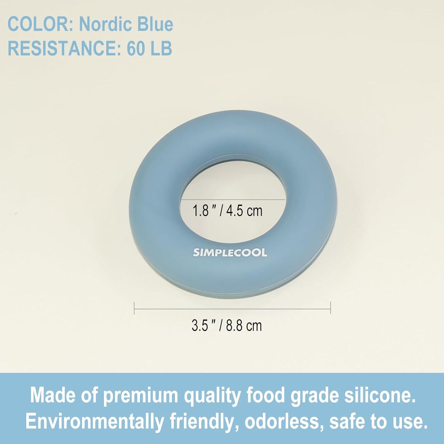 Entrenador de Fuerza de Agarre SIMPLECOOL 60lb Silicona Azul