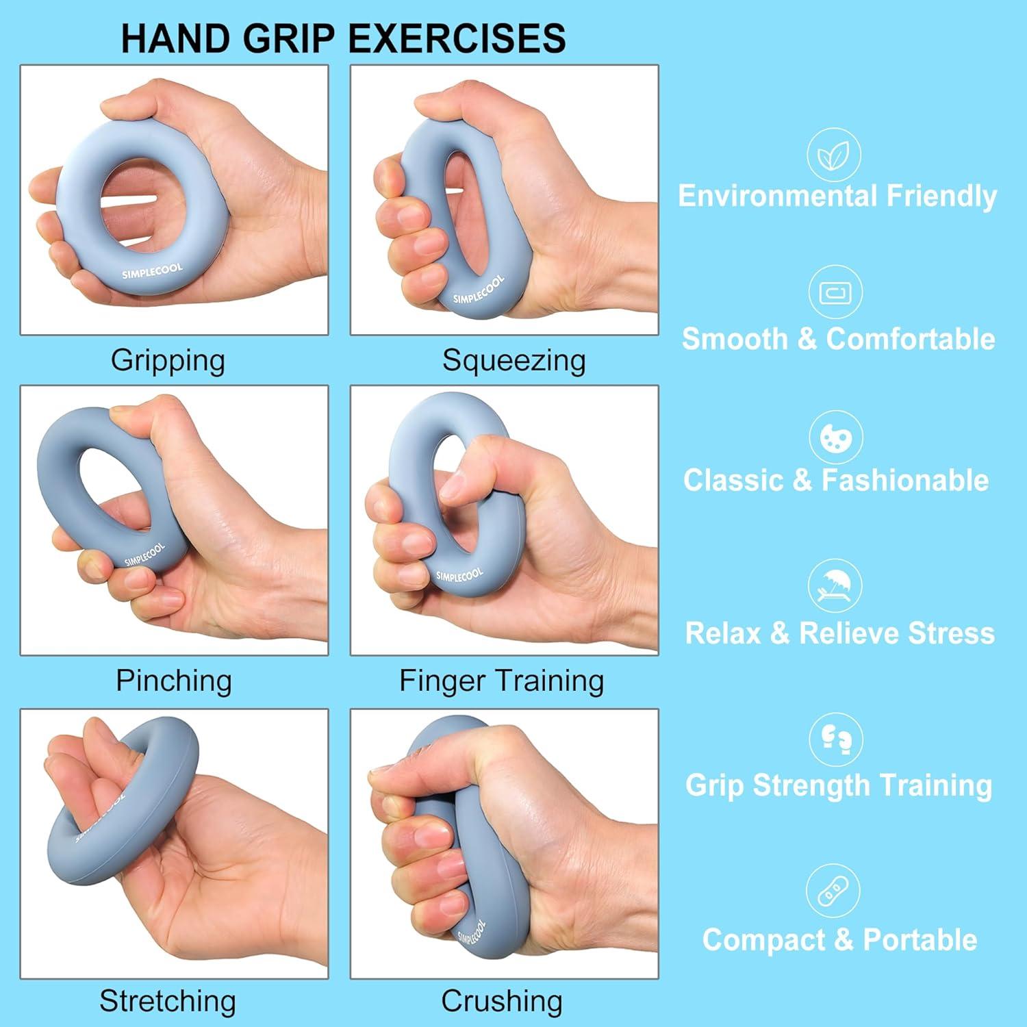 Entrenador de Fuerza de Agarre SIMPLECOOL 60lb Silicona Azul