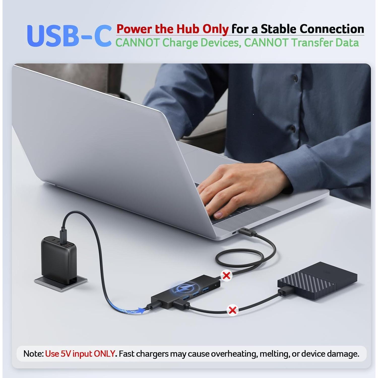 Hub USB Acer 4 Puertos 3.0 con Alimentación Tipo C 0.18m