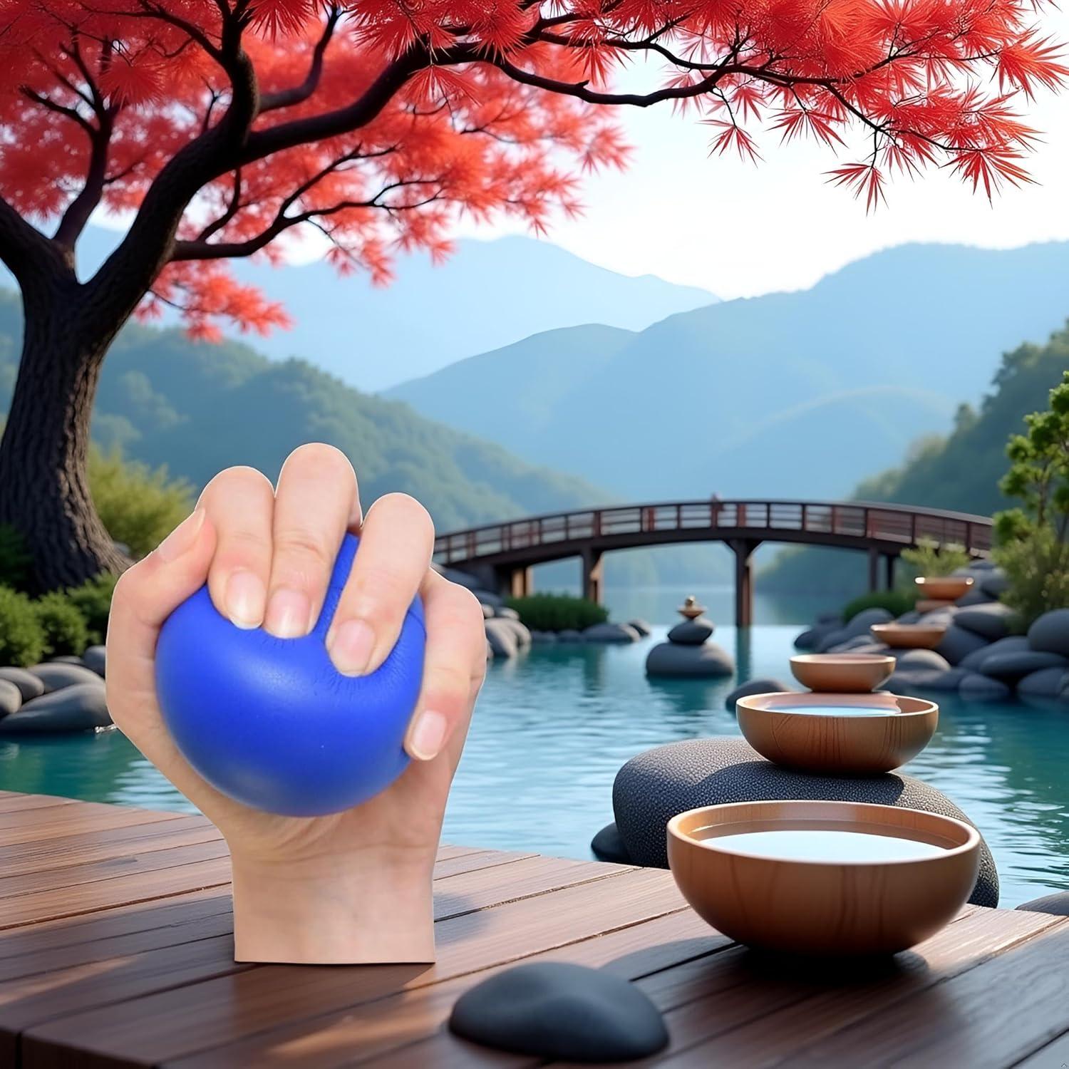 Pelota de Agarre Jizlan Azul 5.08 cm para Fortalecimiento de Dedos