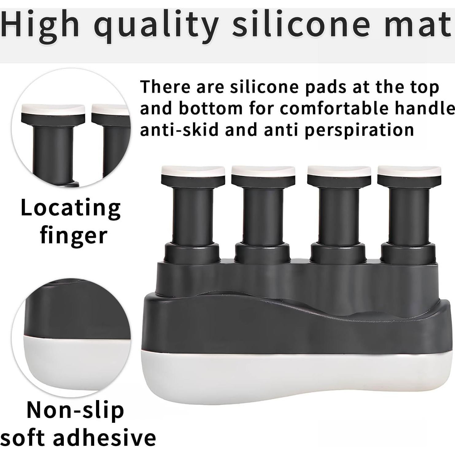 Ejercitador de Dedos Qiifaiikooii - Fortalecedor de Mano Negro