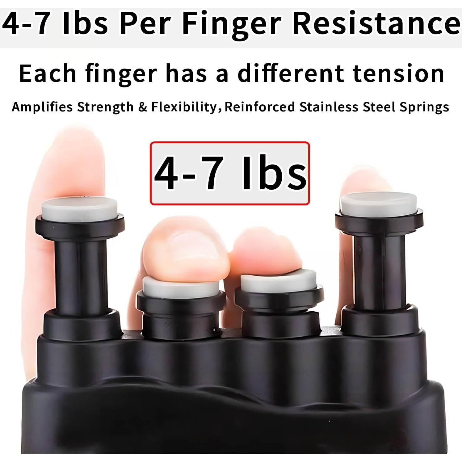 Ejercitador de Dedos Qiifaiikooii - Fortalecedor de Mano Negro