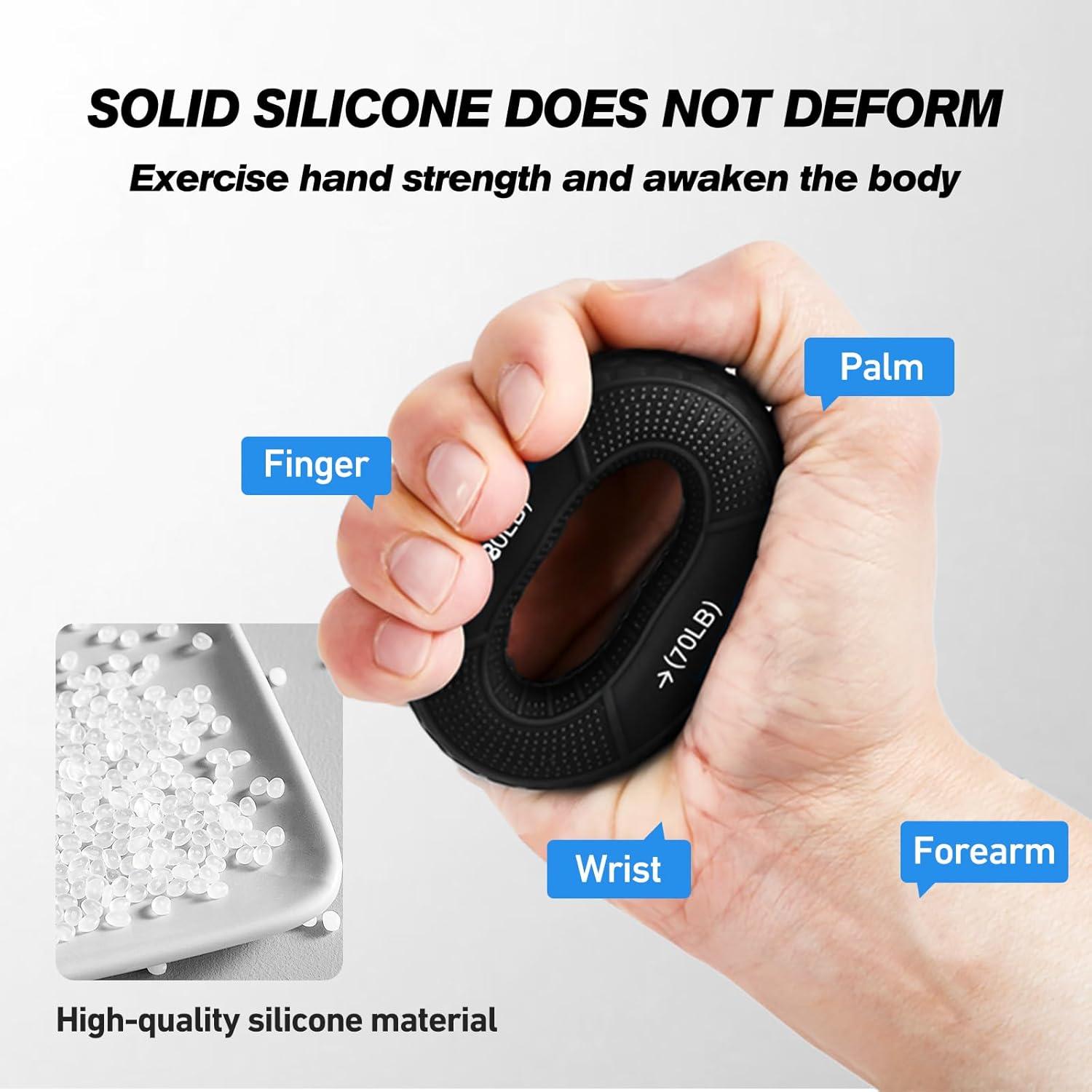 Anillos de Fortalecimiento de Agarre HSOOVZN - 4 Piezas 13.6-36.3kg