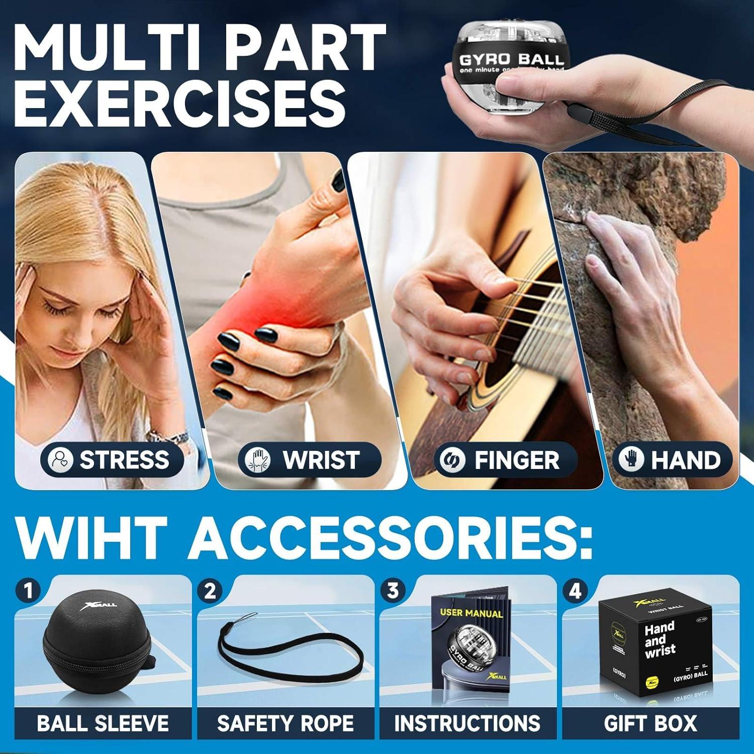 Bola de Fuerza de Muñeca XMALL, Ejercitador de Mano y Muñeca