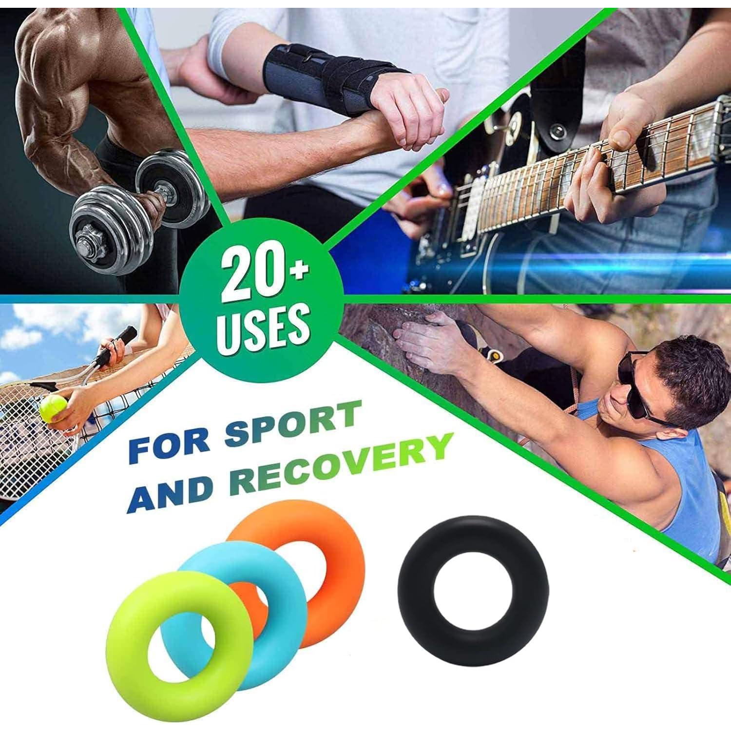 Juego de 4 Anillos de Fortalecimiento de Agarre Gouccpu 30-60LB