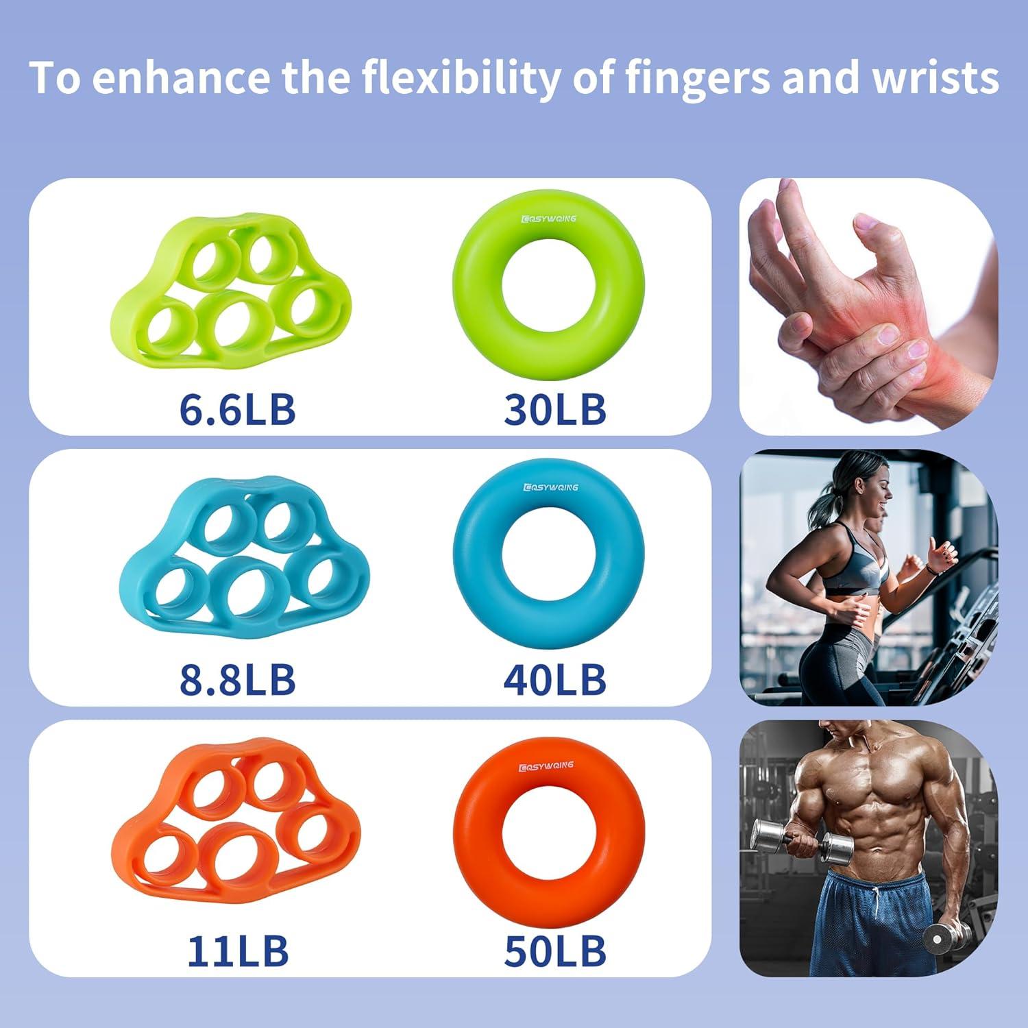 Fortalecedor de Agarre de Mano CQSYWQING 6 PCS Silicona