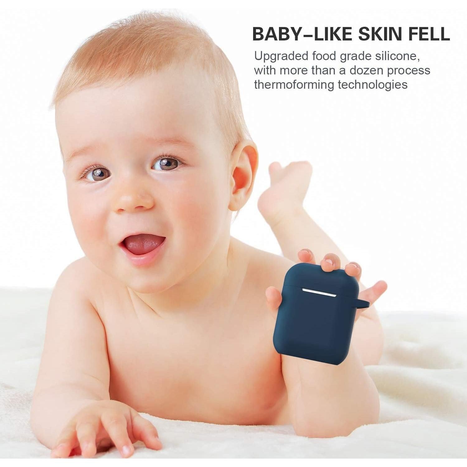 Funda de Silicona ATUAT para AirPods 1ra y 2da Generación Azul