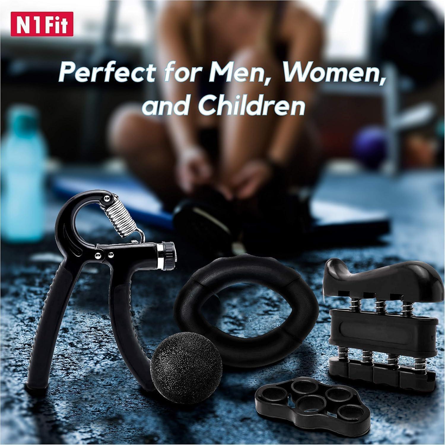 Kit de Fortalecedores de Agarre N1Fit - 5 Piezas con Resistencia Ajustable