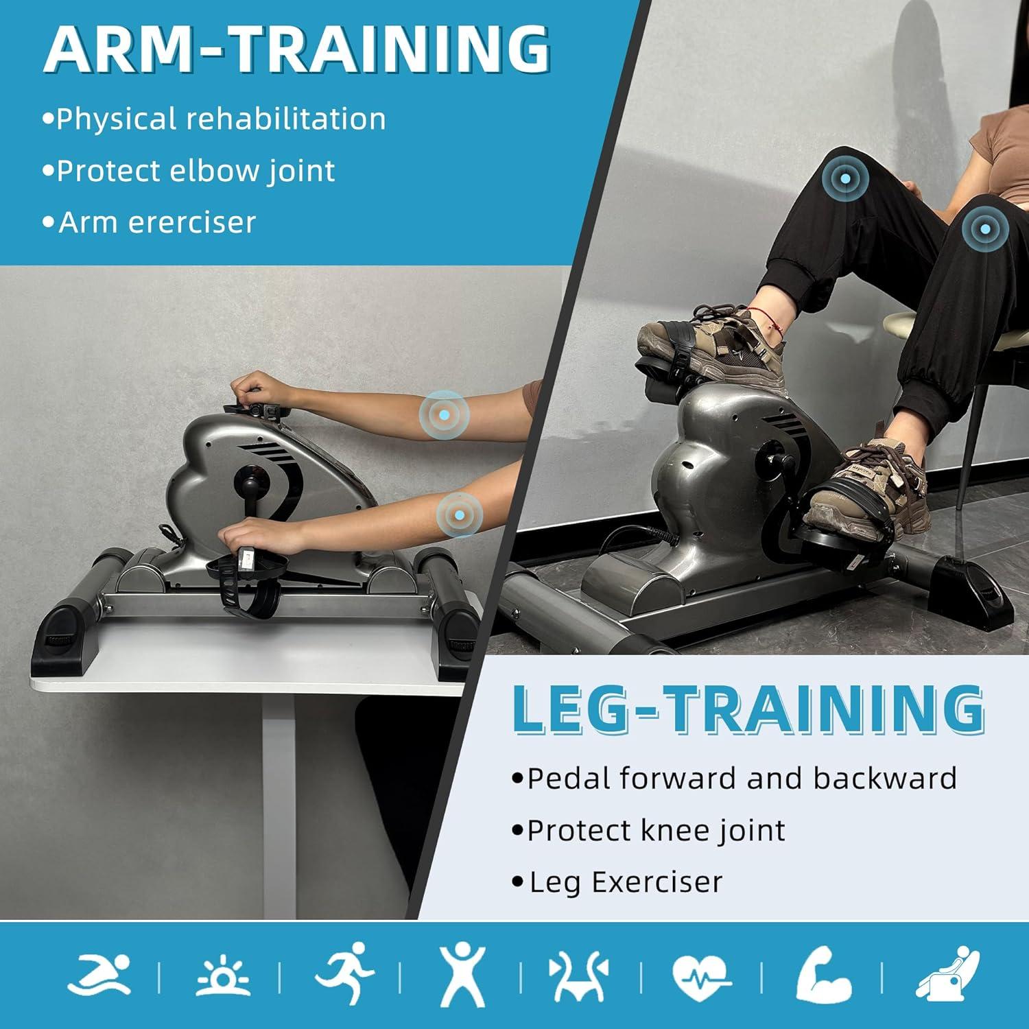 Bicicleta de Ejercicio Eléctrica HNLIY Mini Pedalera 10 Niveles