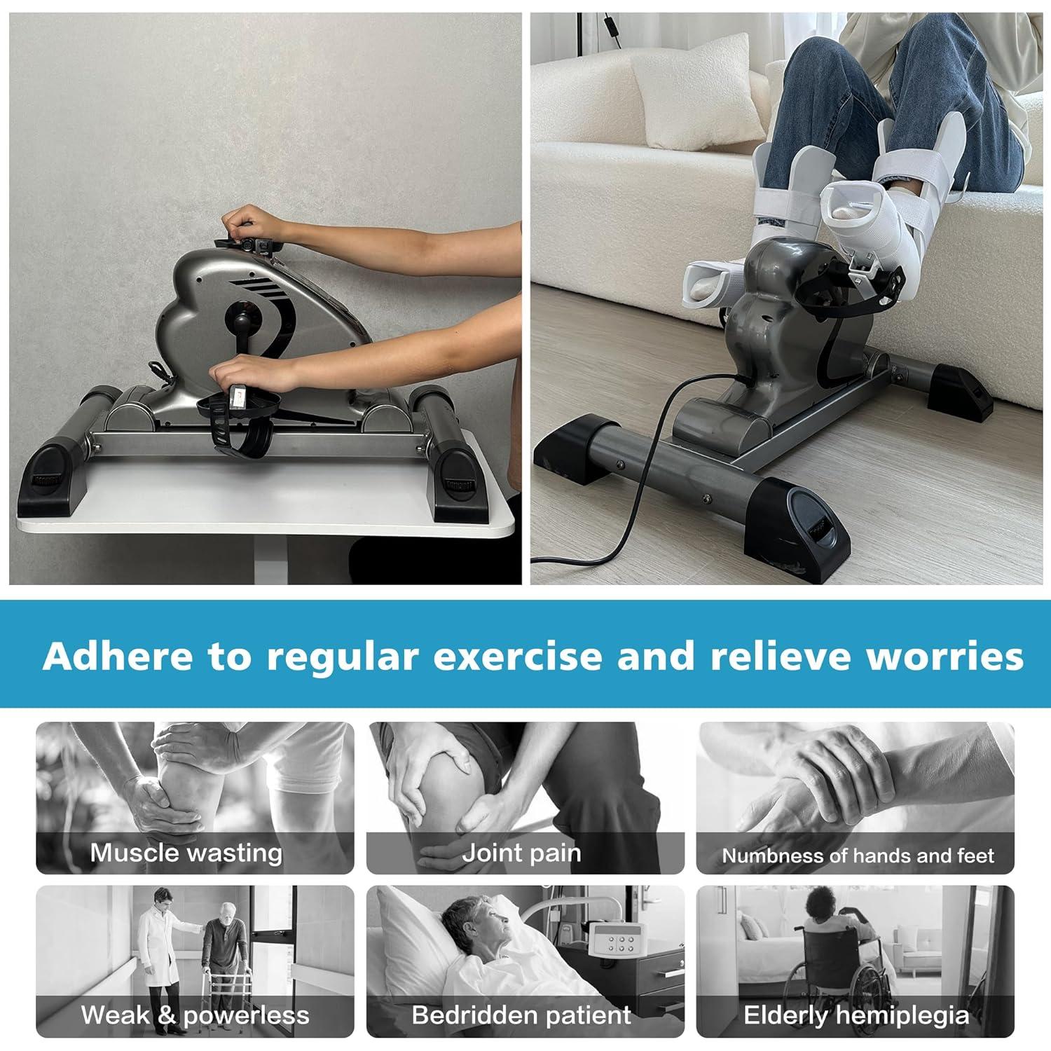 Bicicleta de Ejercicio Eléctrica HNLIY Mini Pedalera 10 Niveles