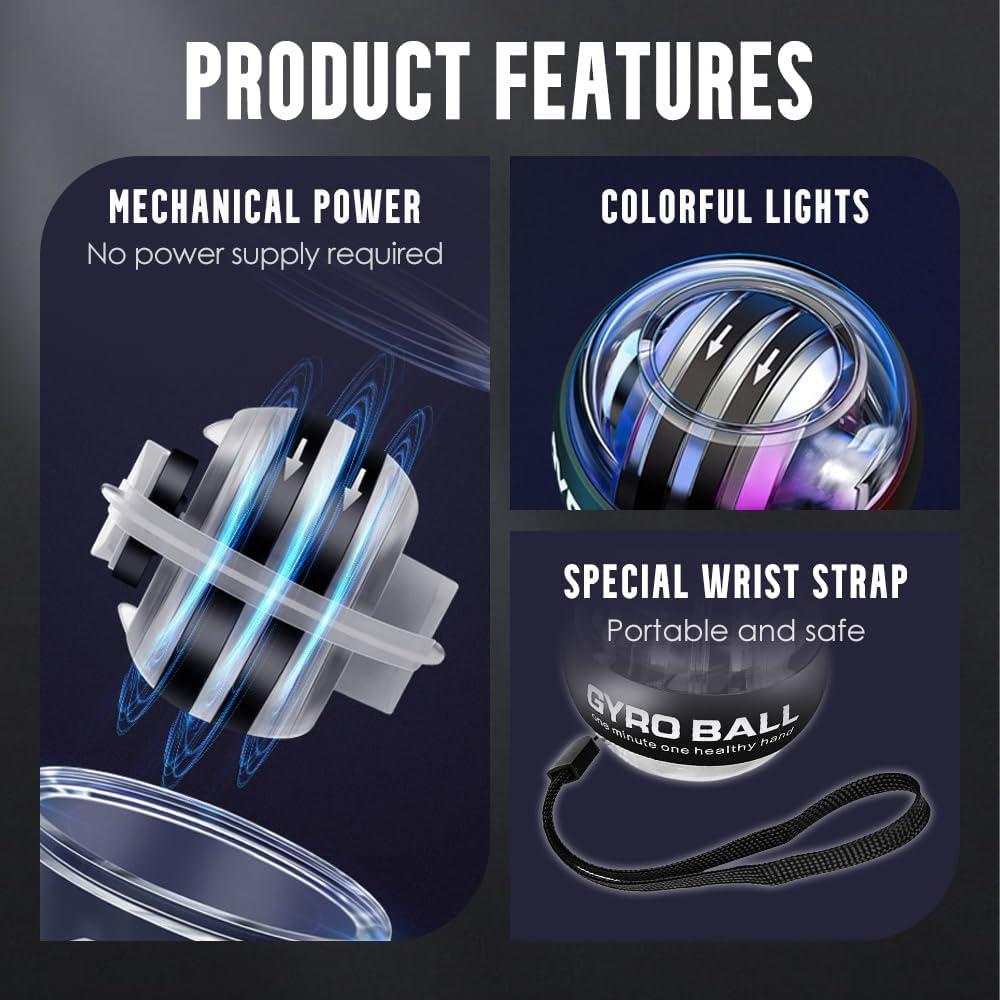 Ejercitador de Mano AIIONP Giroscópico con Contador - Negro