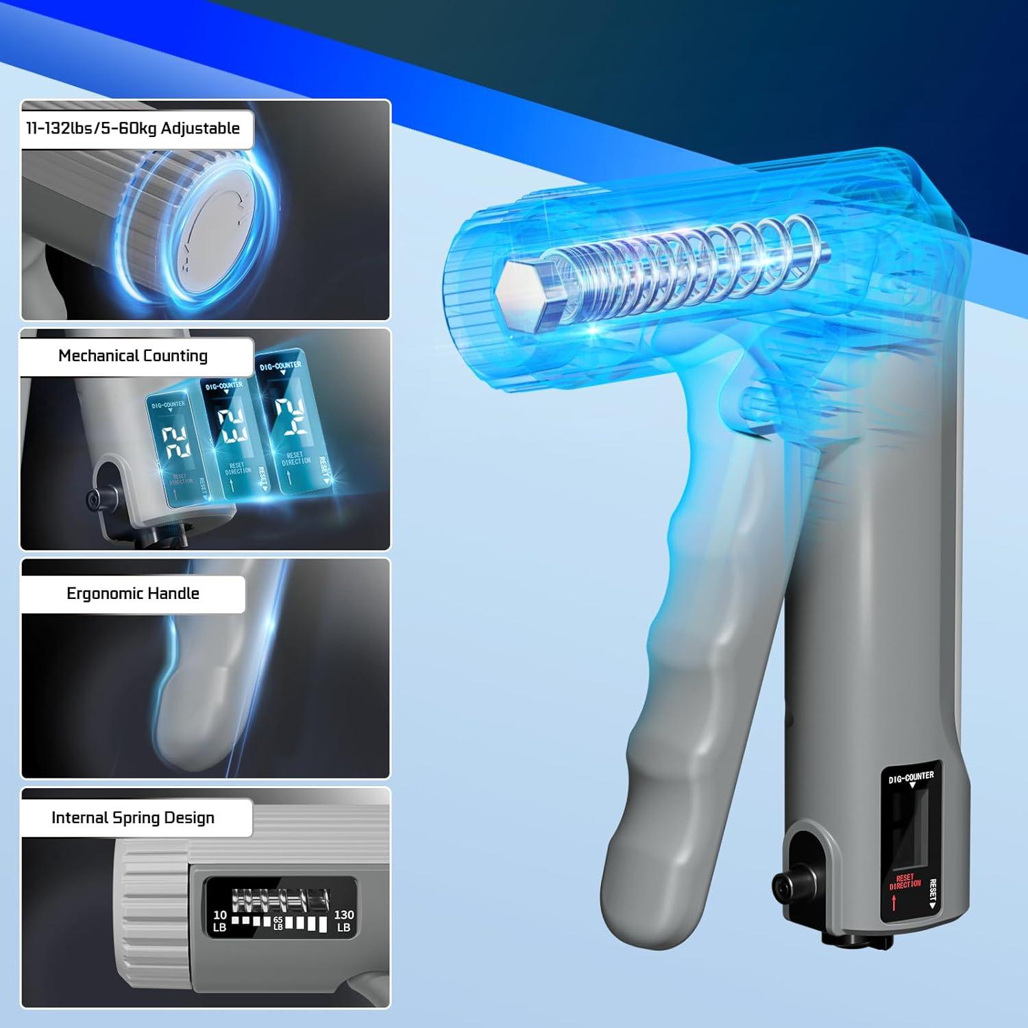 Kit de Entrenador de Fuerza de Agarre HICHOR - Resistencia Ajustable