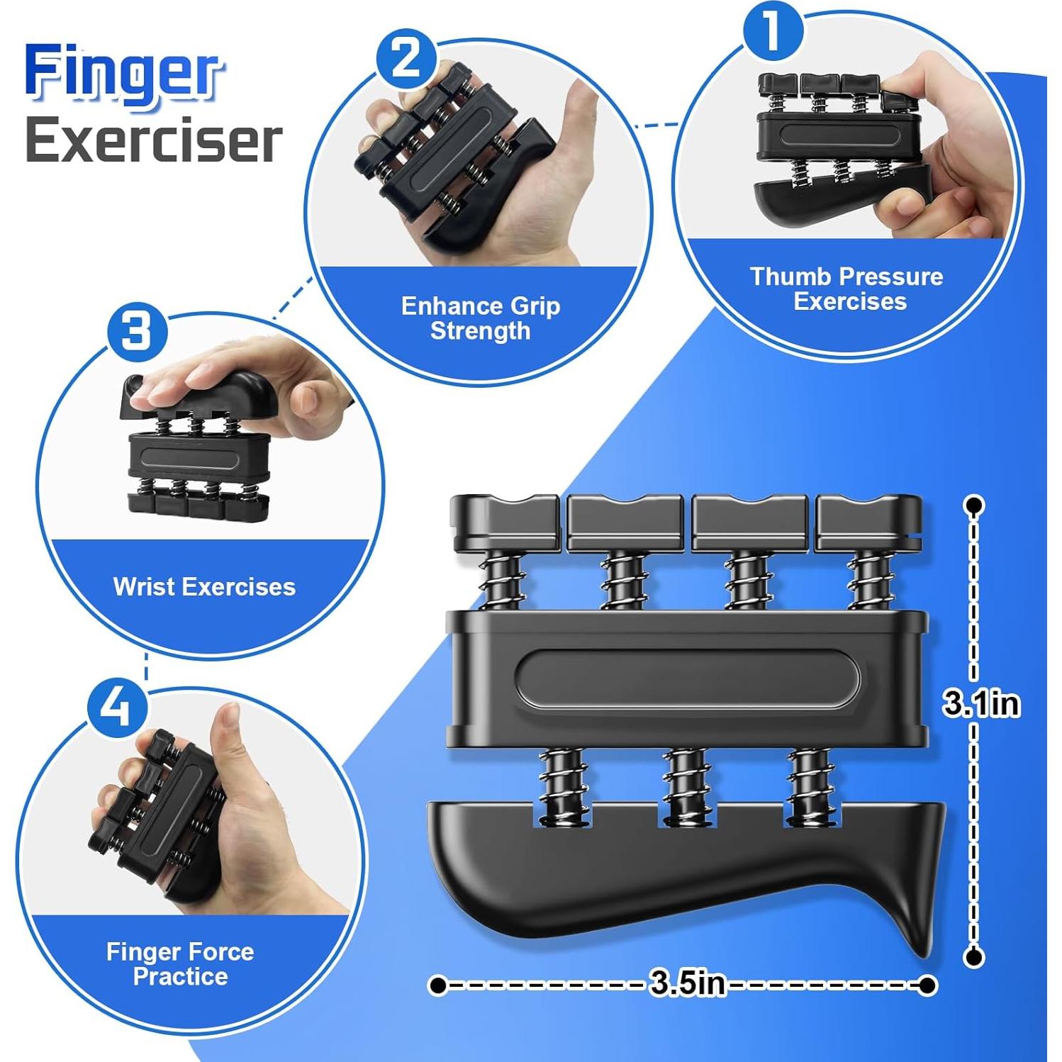 Kit de Entrenador de Fuerza de Agarre HICHOR - Resistencia Ajustable