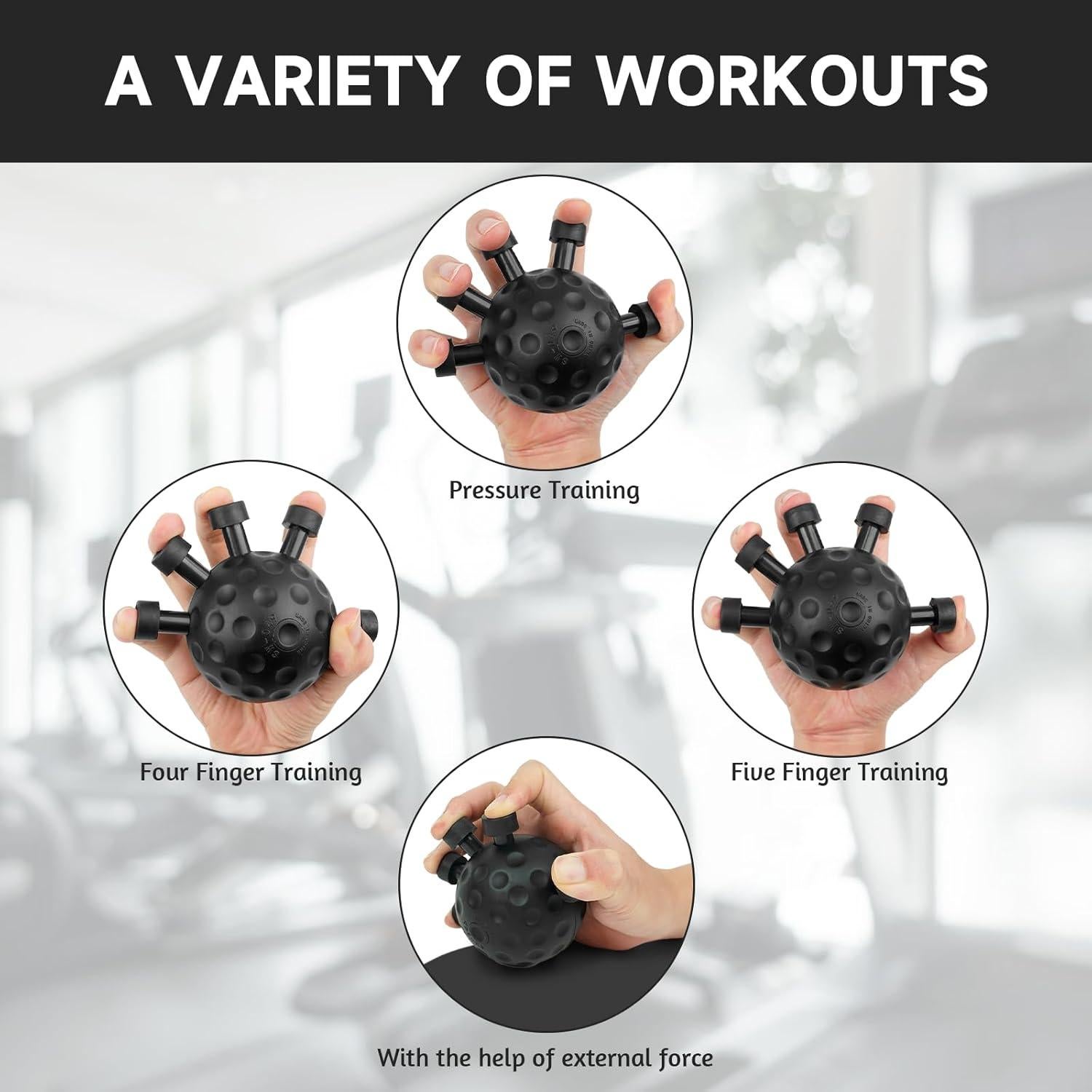 Entrenador de Fuerza de Agarre Qiuruoo - Ejercitador de Mano Negro