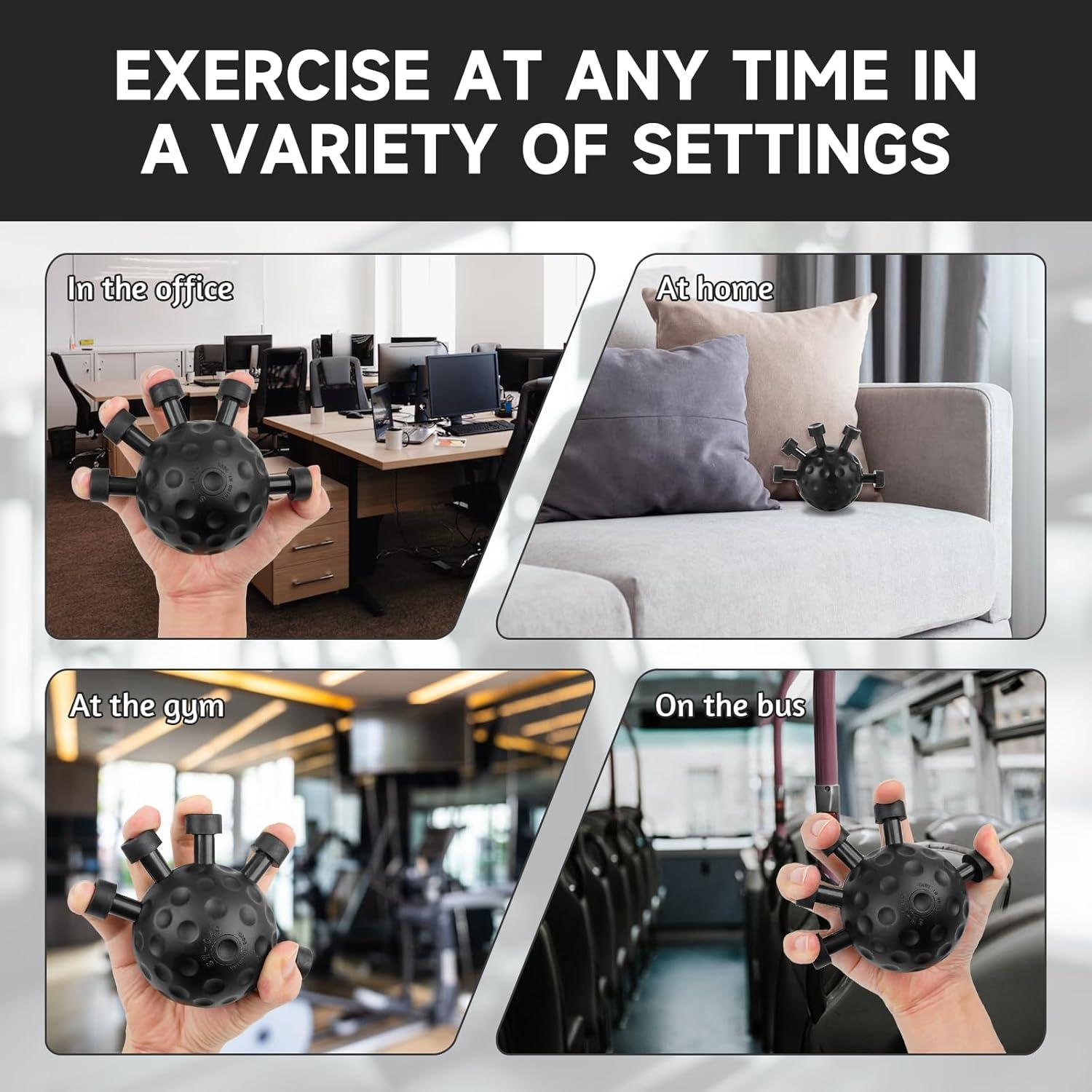 Entrenador de Fuerza de Agarre Qiuruoo - Ejercitador de Mano Negro